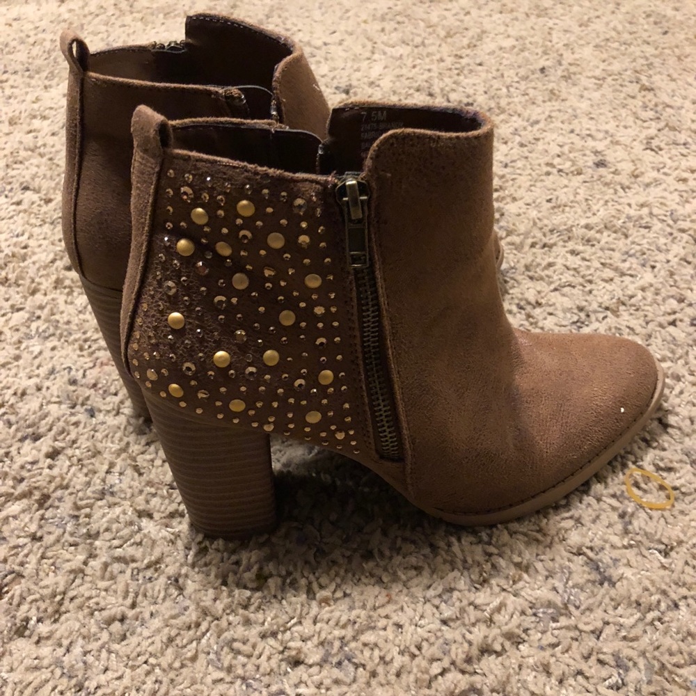 Brown Boots with Gold Embellishments